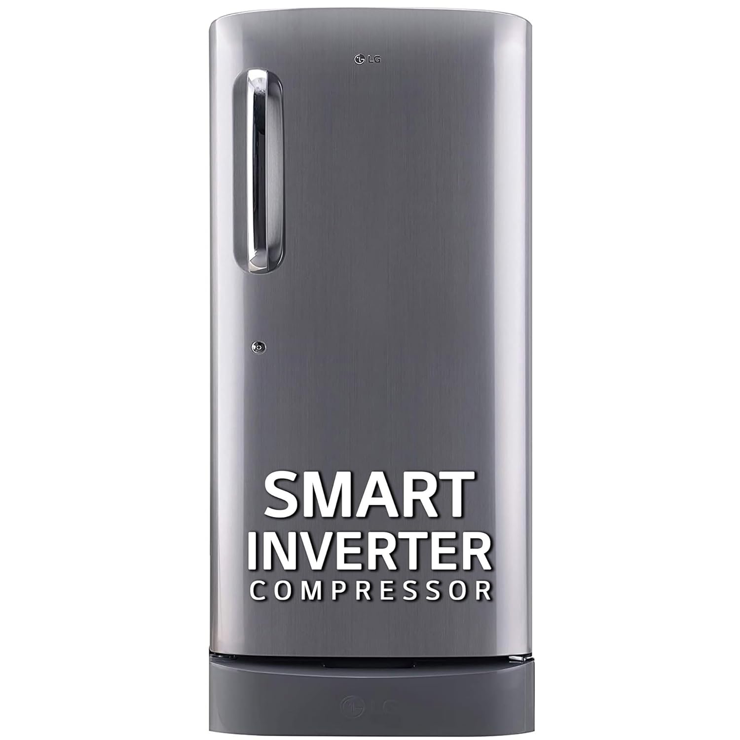 LG 185 L 5 Star Inverter Direct-Cool Single Door Refrigerator (2023 Model, GL-D201APZU, Shiny Steel, Base stand with drawer)